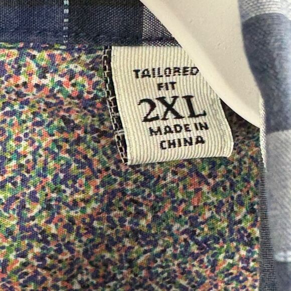 Robert Graham 2XL Tailored Fit Blue Plaid Button Down Shirt Modern Americana - Picture 11 of 12